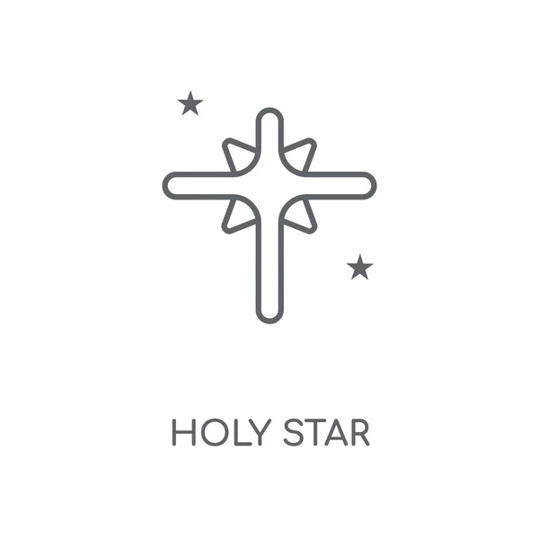 Kudus Bintang Ikon Linear Konsep Bintang Suci Desain Simbol Stroke - Stok Vektor