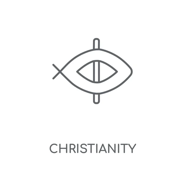キリスト教線形アイコン キリスト教概念ストローク シンボル デザイン 薄いグラフィック要素ベクトル イラスト 白い背景 Eps の概要パターン — ストックベクタ