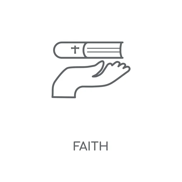 Iman Adalah Ikon Linear Konsep Kepercayaan Desain Simbol Stroke Ilustrasi - Stok Vektor