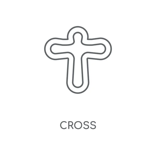 Icona Trasversale Lineare Concetto Croce Disegno Simbolo Corsa Illustrazione Vettoriale — Vettoriale Stock