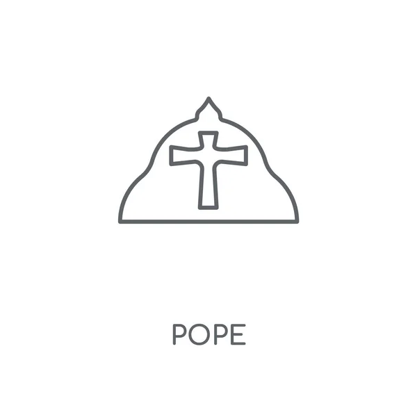 Papst Ikone Papst Konzept Strich Symbol Design Dünne Grafische Elemente — Stockvektor