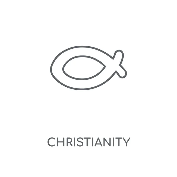キリスト教線形アイコン キリスト教概念ストローク シンボル デザイン 薄いグラフィック要素ベクトル イラスト 白い背景 Eps の概要パターン — ストックベクタ
