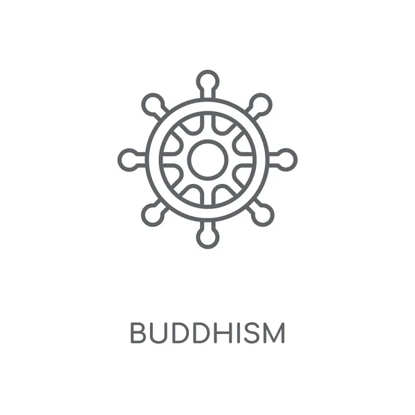 Icône Linéaire Bouddhiste Concept Bouddhisme Avc Symbole Conception Illustration Vectorielle — Image vectorielle
