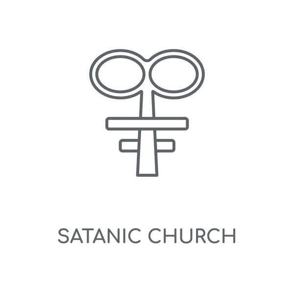 悪魔教会線形アイコン 悪魔教会概念ストローク シンボル デザイン 薄いグラフィック要素ベクトル イラスト 白い背景 Eps の概要パターン — ストックベクタ