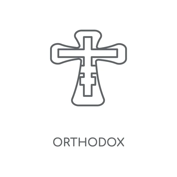 Православная Линейная Икона Дизайн Православного Символа Тонкие Графические Элементы Векторная — стоковый вектор