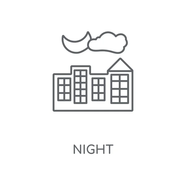 Noční Lineární Ikona Noční Koncept Tahu Symbol Design Tenké Grafické — Stockový vektor