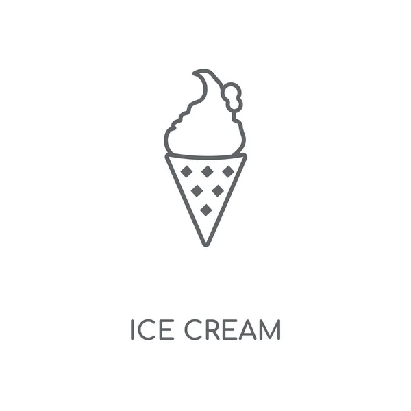 Ijs Lineaire Pictogram Ice Cream Lijn Symbool Conceptontwerp Dunne Grafische — Stockvector
