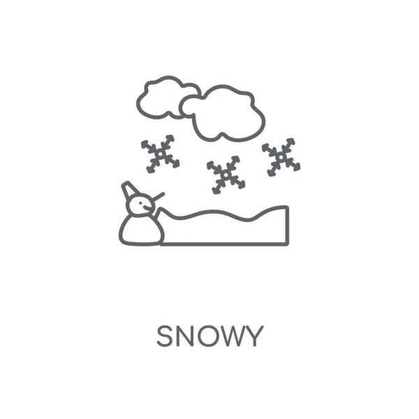 Snöiga Linjär Ikonen Snöiga Stroke Symbol Konceptdesign Tunn Grafiska Element — Stock vektor