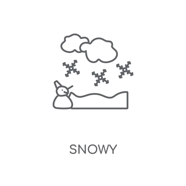 Besneeuwde Lineaire Pictogram Besneeuwde Beroerte Symbool Conceptontwerp Dunne Grafische Elementen — Stockvector