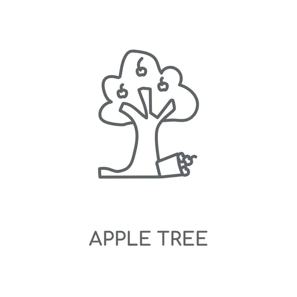 Ícone Linear Árvore Apple Desenho Símbolo Curso Conceito Árvore Maçã — Vetor de Stock