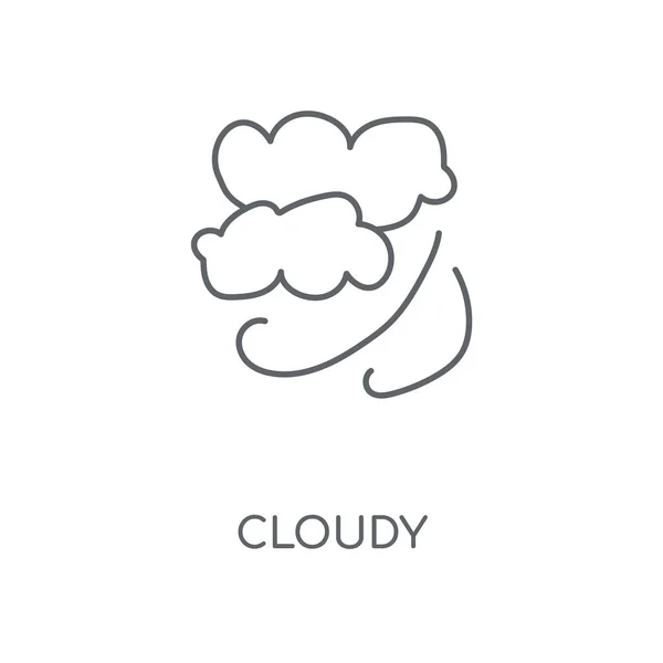Icona Lineare Nuvolosa Design Simbolo Corsa Concetto Nuvoloso Illustrazione Vettoriale — Vettoriale Stock