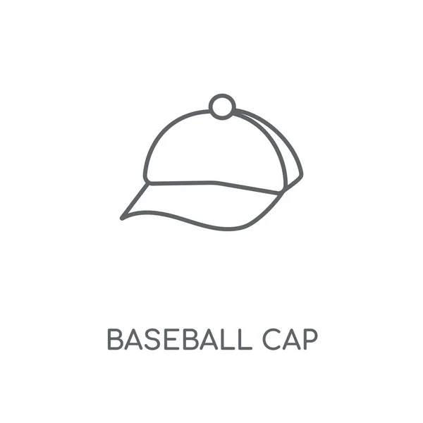 Линейная Иконка Бейсбольной Кепки Бейсбольная Кепка Концепция Штрих Символ Дизайн — стоковый вектор