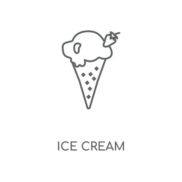 Линейная Икона Мороженого Мороженое Концепция Штрих Символа Дизайн Тонкие Графические — стоковый вектор