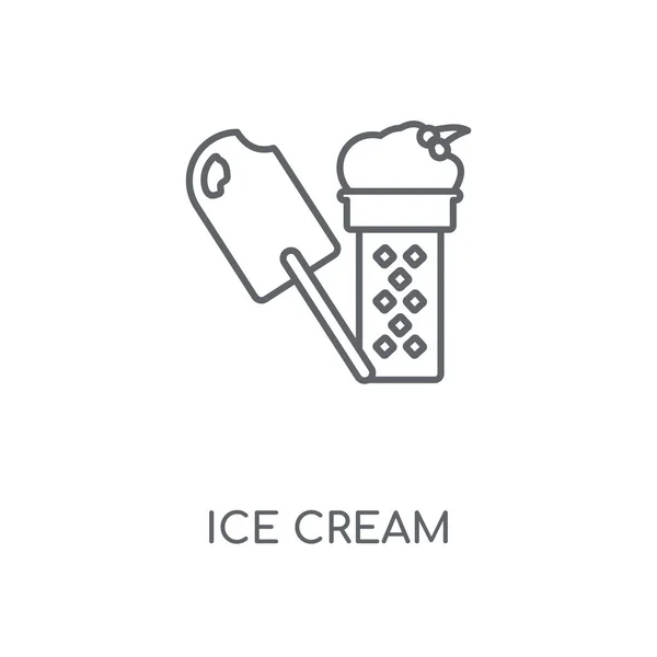 Ijs Lineaire Pictogram Ice Cream Lijn Symbool Conceptontwerp Dunne Grafische — Stockvector
