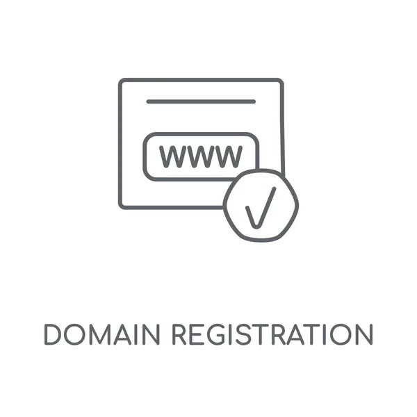 Lineares Symbol Zur Domainregistrierung Domain Registrierungskonzept Schlagzeichen Design Dünne Grafische — Stockvektor