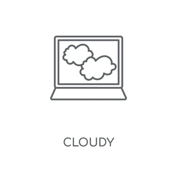 Хмарна Лінійна Піктограма Дизайн Символів Хмарного Інсульту Тонкі Графічні Елементи — стоковий вектор
