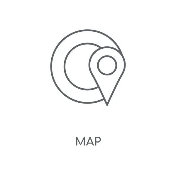 Icono Lineal Mapa Diseño Símbolo Carrera Concepto Mapa Elementos Gráficos — Archivo Imágenes Vectoriales