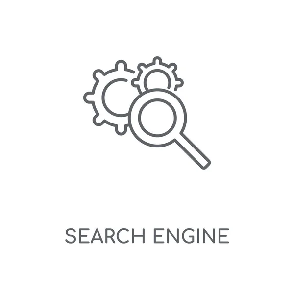 Lineaire Zoekmachinepictogram Search Engine Concept Lijn Symbool Ontwerp Dunne Grafische — Stockvector