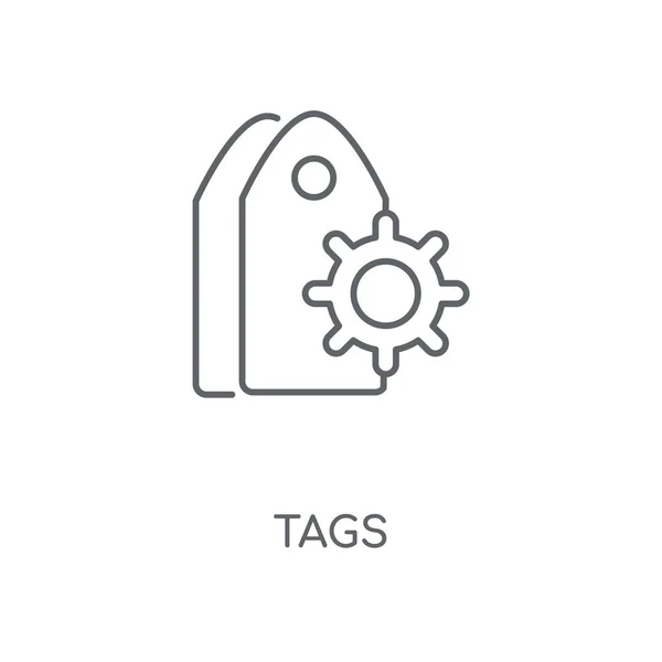 Tags Ícone Linear Tags Design Símbolo Curso Conceito Elementos Gráficos — Vetor de Stock