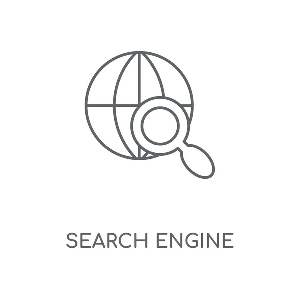Liniowy Ikonę Wyszukiwarki Koncepcja Skok Symbol Wzór Wyszukiwarki Cienkich Elementów — Wektor stockowy