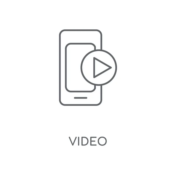 Ícone Linear Vídeo Design Símbolo Curso Conceito Vídeo Elementos Gráficos — Vetor de Stock
