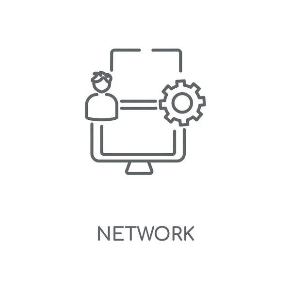 Netzwerk Lineares Symbol Netzwerkkonzept Strich Symbol Design Dünne Grafische Elemente — Stockvektor