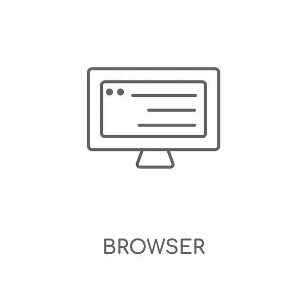 Browser Lineares Symbol Browser Konzept Strich Symbol Design Dünne Grafische — Stockvektor
