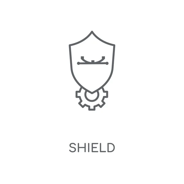 Ícone Linear Escudo Projeto Símbolo Curso Conceito Escudo Elementos Gráficos — Vetor de Stock