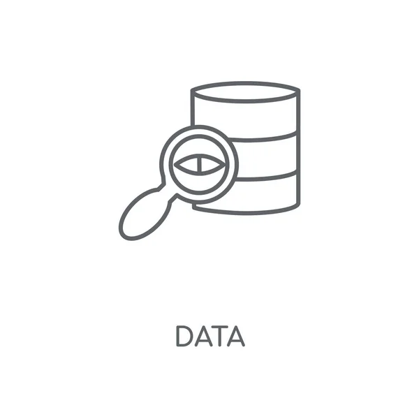 Ícone Linear Dados Design Símbolo Curso Conceito Dados Elementos Gráficos — Vetor de Stock