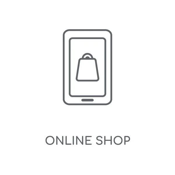 Online Shop Lineaire Pictogram Online Shop Concept Lijn Symbool Ontwerp — Stockvector