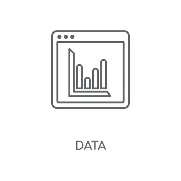 データの線形アイコン データ概念ストローク シンボル デザイン 薄いグラフィック要素ベクトル イラスト 白い背景 Eps の概要パターン — ストックベクタ