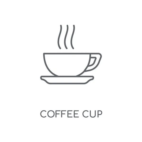 Kahve Fincanı Doğrusal Simgesi Kahve Fincanı Kavramı Kontur Sembolü Tasarım — Stok Vektör