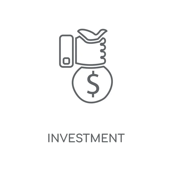 Yatırım Doğrusal Simgesi Yatırım Kavramı Kontur Sembolü Tasarım Nce Grafik — Stok Vektör
