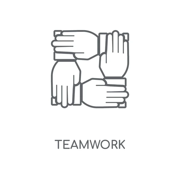 Teamwork Teamwork Konzept Und Symboldesign Dünne Grafische Elemente Vektorillustration Umrissmuster — Stockvektor