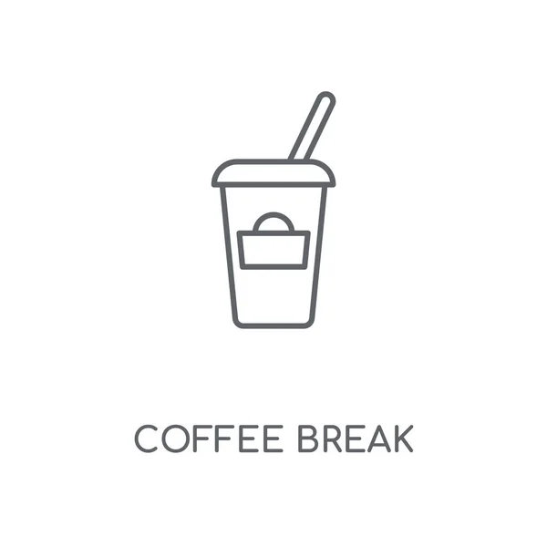 Koffiepauze Lineaire Pictogram Koffiepauze Beroerte Symbool Conceptontwerp Dunne Grafische Elementen — Stockvector