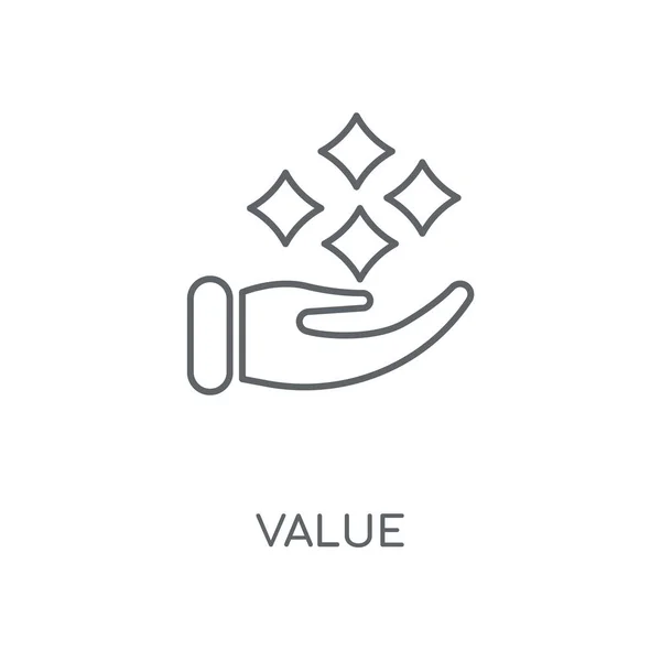 Değeri Doğrusal Simgesi Değer Kavramı Kontur Sembolü Tasarım Nce Grafik — Stok Vektör