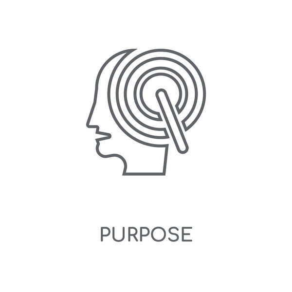 Назначение линейной иконки. Цель концепт-штрих дизайн символа. Тонкие графические элементы векторная иллюстрация, контур рисунка на белом фоне, eps 10
.