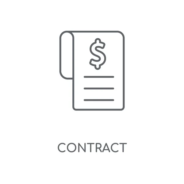 Contract Lineaire Pictogram Contract Conceptontwerp Beroerte Symbool Dunne Grafische Elementen — Stockvector