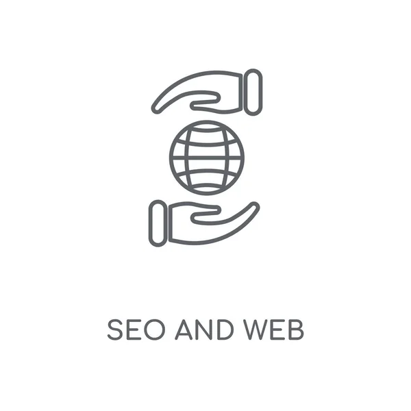 Seo Web Lineární Ikona Seo Web Koncept Tahu Symbol Design — Stockový vektor