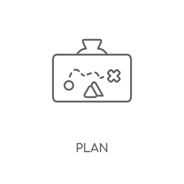 Icono Lineal Del Plan Plan Diseño Símbolo Carrera Concepto Elementos — Vector de stock