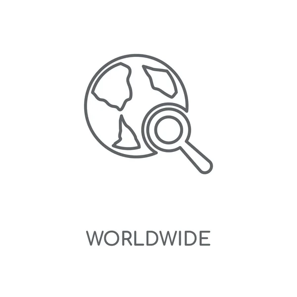Икона Мирового Масштаба Дизайн Штрихового Символа Концепции Всем Мире Тонкие — стоковый вектор