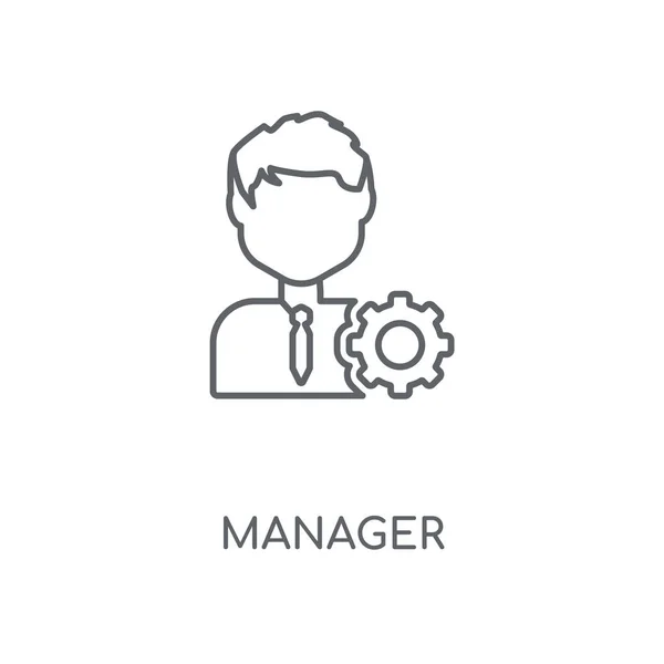 Manager Lineares Symbol Manager Konzept Strich Symbol Design Dünne Grafische — Stockvektor