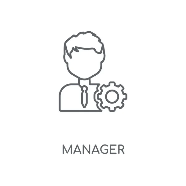 Manager Lineáris Ikonjára Manager Stroke Szimbólum Koncepcióterv Vékony Grafikai Elemek — Stock Vector