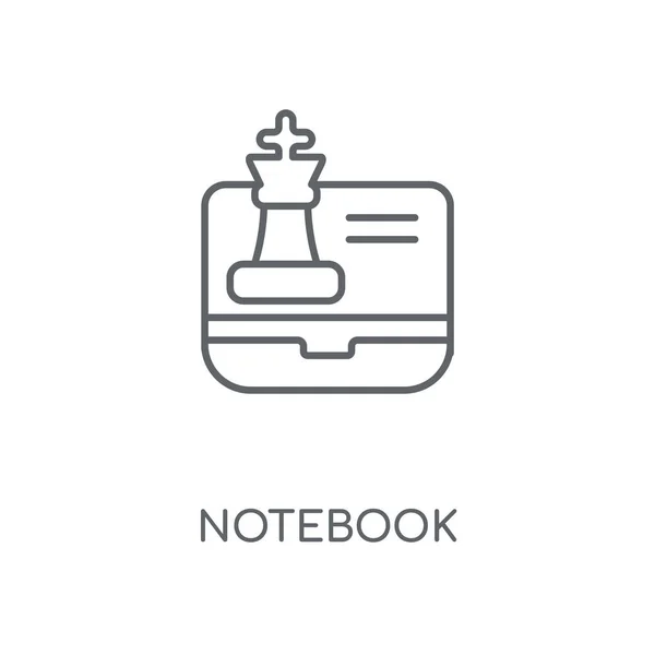 ノートブック線形アイコン ノート コンセプト ストローク シンボル デザイン 薄いグラフィック要素ベクトル イラスト 白い背景 Eps — ストックベクタ
