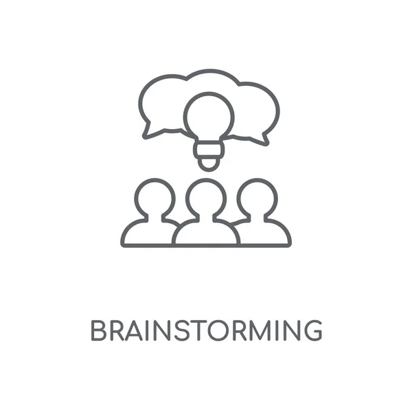 Brainstormdiagram Lineair Pictogram Brainstormen Beroerte Symbool Conceptontwerp Dunne Grafische Elementen — Stockvector