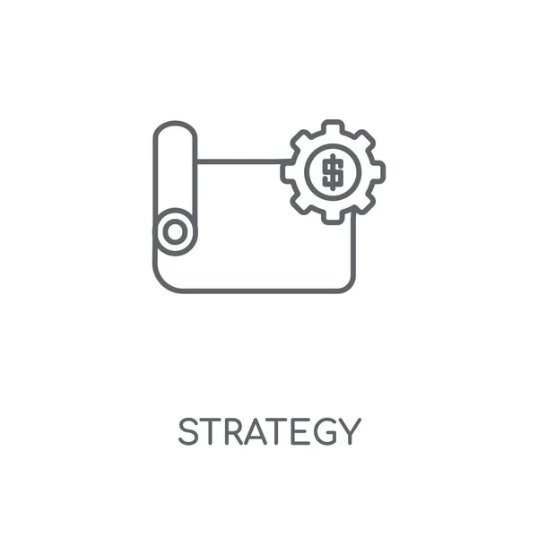 Ícone Linear Estratégia Conceito Estratégia Design Símbolo Curso Elementos Gráficos — Vetor de Stock