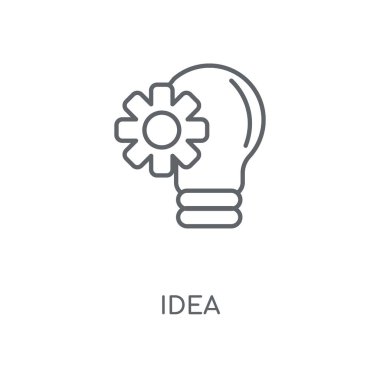Fikir doğrusal simgesi. Fikir kavramı kontur sembolü tasarım. İnce grafik öğeleri illüstrasyon, beyaz bir arka plan, eps 10 anahat desen vektör.