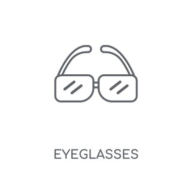 Gözlük doğrusal simgesi. Gözlük kavramı kontur sembolü tasarım. İnce grafik öğeleri illüstrasyon, beyaz bir arka plan, eps 10 anahat desen vektör.