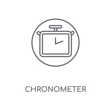 Chronometre doğrusal simgesi. Chronometre kavramı kontur sembolü tasarım. İnce grafik öğeleri illüstrasyon, beyaz bir arka plan, eps 10 anahat desen vektör.