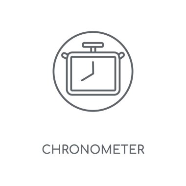 Chronometre doğrusal simgesi. Chronometre kavramı kontur sembolü tasarım. İnce grafik öğeleri illüstrasyon, beyaz bir arka plan, eps 10 anahat desen vektör.